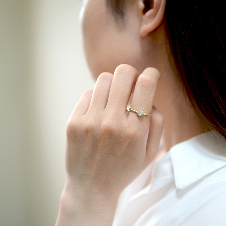 umu -アム- FINE JEWELRY STUIDIOK18/PT900 オパール ダイヤモンド リング 「Etoile」rg1135_7.jpg
