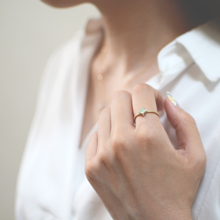 umu -アム- FINE JEWELRY STUIDIOK18/PT900 オパール ダイヤモンド リング 「Etoile」rg1135_8.jpg