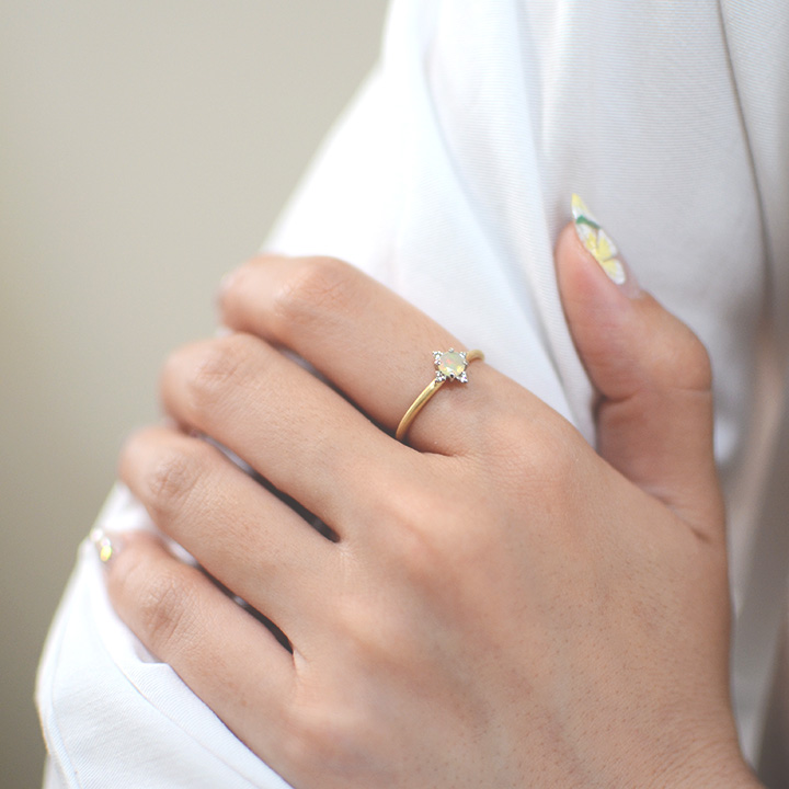 umu -アム- FINE JEWELRY STUIDIOK18/PT900 オパール ダイヤモンド リング 「Etoile」rg1135_9.jpg