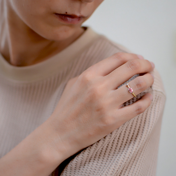 umu -アム- FINE JEWELRY STUIDIOロードクロサイト ダイヤモンド コンビネーション リングrg1156_7.jpg