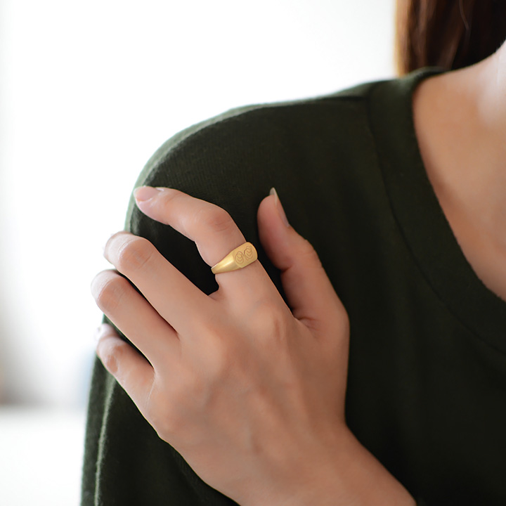 umu -アム- FINE JEWELRY STUIDIOK18 イニシャル シグネット リングrg1162_8.jpg