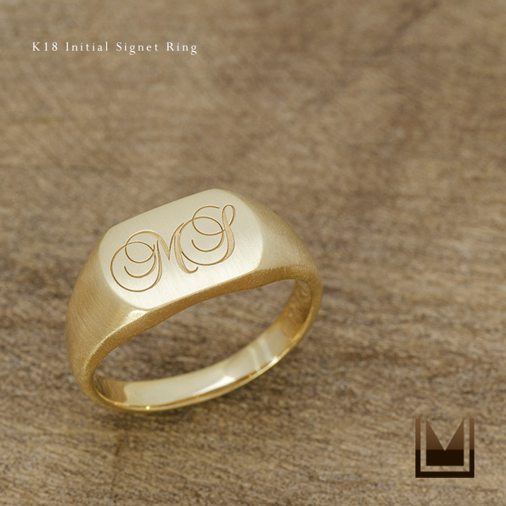 umu -アム- FINE JEWELRY STUIDIOK18 イニシャル シグネット リングrg1162_main.jpg