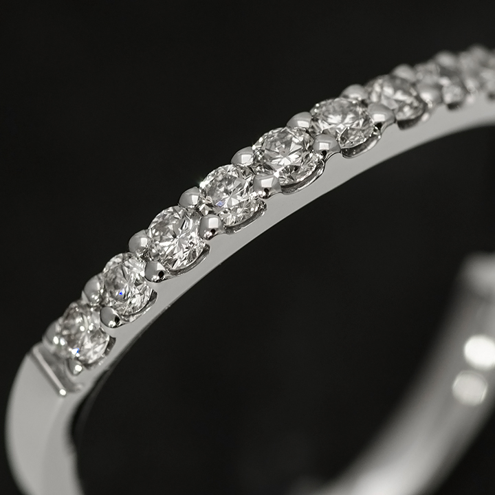 PT950 ハード ダイヤモンド 0.15ct カーブ エタニティ リング[商品番号