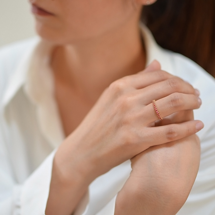 umu -アム- FINE JEWELRY STUIDIOK18 ピンクスピネル エタニティリング 「fila」rg1171_8.jpg