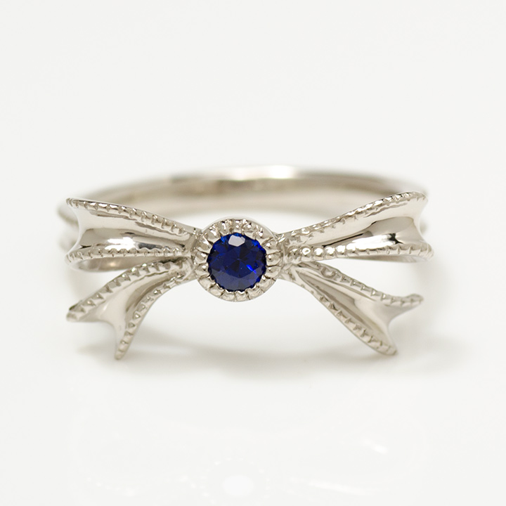 umu -アム- FINE JEWELRY STUIDIOブルーサファイア リボンモチーフ リング 「legame」rg1190_m.jpg
