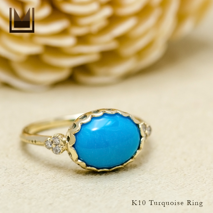 umu -アム- FINE JEWELRY STUIDIOK10 ターコイズ ダイヤモンド リングrg1205_1.jpg