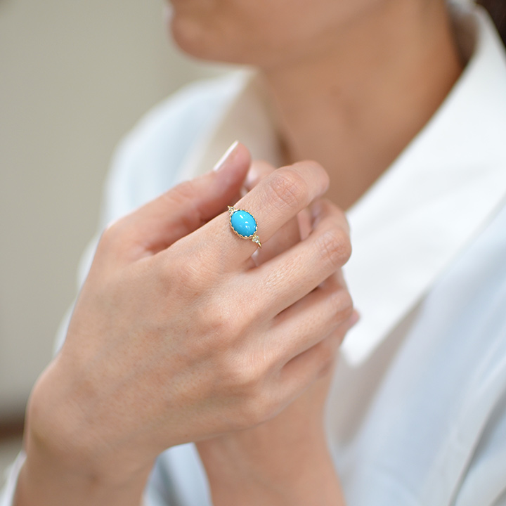 umu -アム- FINE JEWELRY STUIDIOK10 ターコイズ ダイヤモンド リングrg1205_i2.jpg
