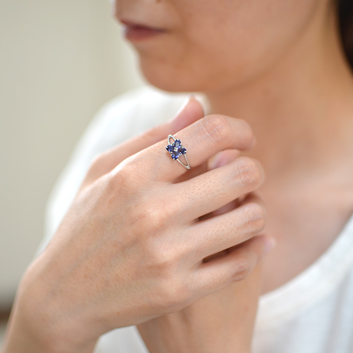 umu -アム- FINE JEWELRY STUIDIOK10 アイオライト ダイヤモンド リング 「ghirlanda」rg1218_i2.jpg