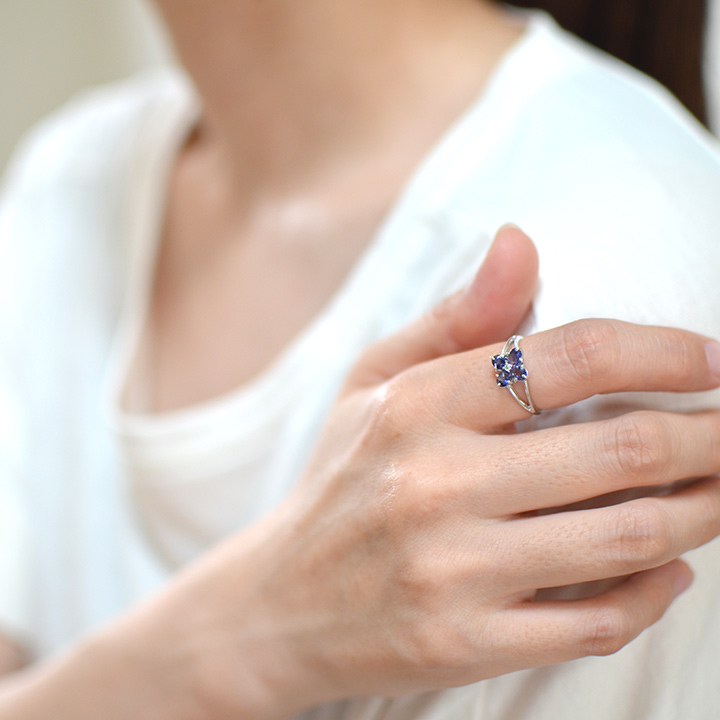 umu -アム- FINE JEWELRY STUIDIOK10 アイオライト ダイヤモンド リング 「ghirlanda」rg1218_i3.jpg