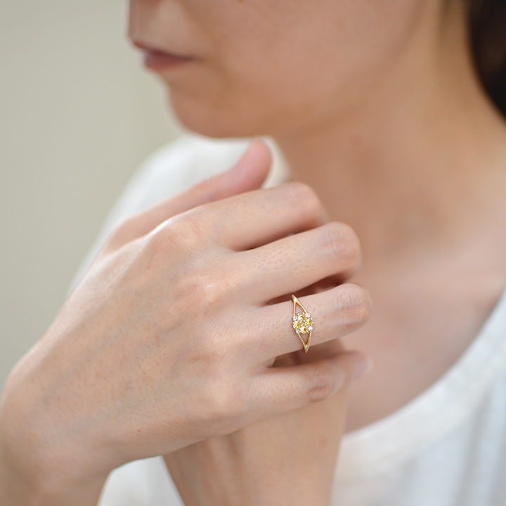 umu -アム- FINE JEWELRY STUIDIOK10 イエローサファイア ダイヤモンド リング 「bouquet」rg1219_i2.jpg