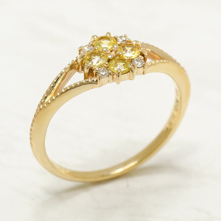 umu -アム- FINE JEWELRY STUIDIOK10 イエローサファイア ダイヤモンド リング 「bouquet」rg1219_kanban2.jpg