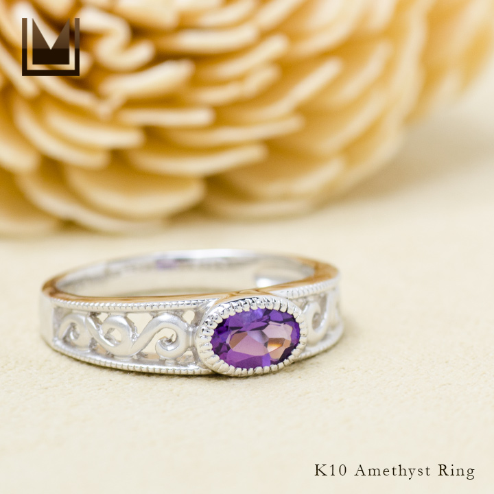 umu -アム- FINE JEWELRY STUIDIOK10 アメシスト アイビーモチーフ リング 「berso」rg1223_1.jpg