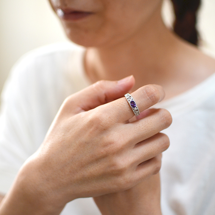 umu -アム- FINE JEWELRY STUIDIOK10 アメシスト アイビーモチーフ リング 「berso」rg1223_i2.jpg