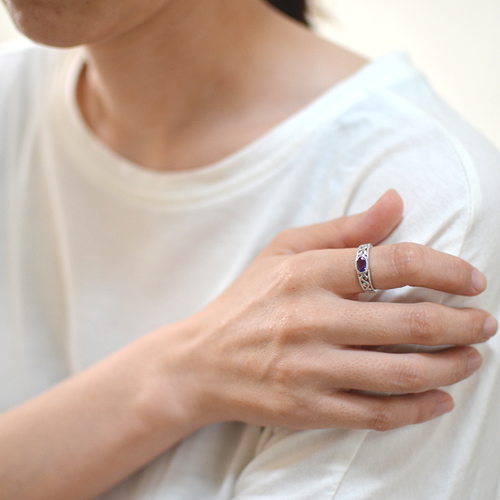 umu -アム- FINE JEWELRY STUIDIOK10 アメシスト アイビーモチーフ リング 「berso」rg1223_i3.jpg