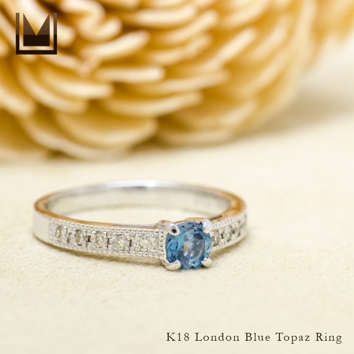 umu -アム- FINE JEWELRY STUIDIOK18 ロンドンブルートパーズ ダイヤモンド リング 「fiorito」rg1224_1.jpg