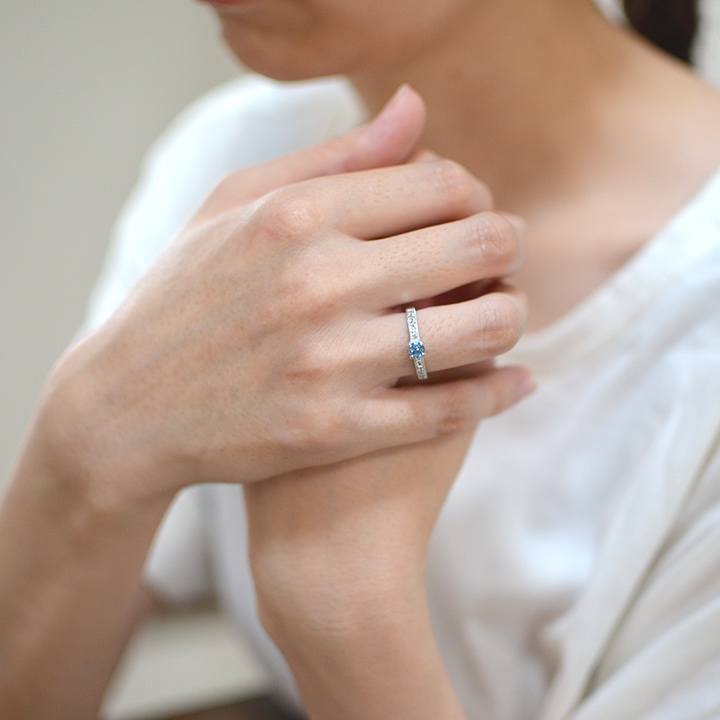 umu -アム- FINE JEWELRY STUIDIOK18 ロンドンブルートパーズ ダイヤモンド リング 「fiorito」rg1224_i2.jpg