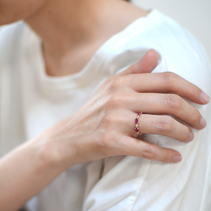 umu -アム- FINE JEWELRY STUIDIOK18 ルビー ダイヤモンド リング 「purezza」rg1225_i3.jpg