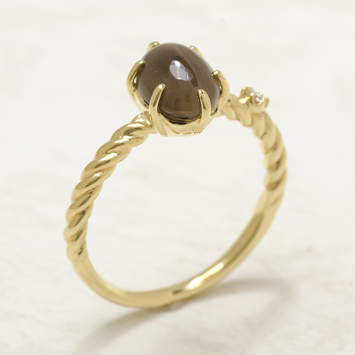 umu -アム- FINE JEWELRY STUIDIOシリマナイトキャッツアイ ダイヤモンド リングrg1228_kanban2.jpg