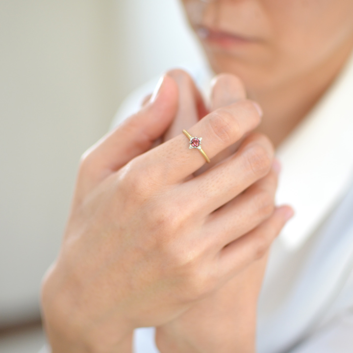 umu -アム- FINE JEWELRY STUIDIOルベライト ダイヤモンド コンビネーション リング 「Etoile」rg1232_i2.jpg