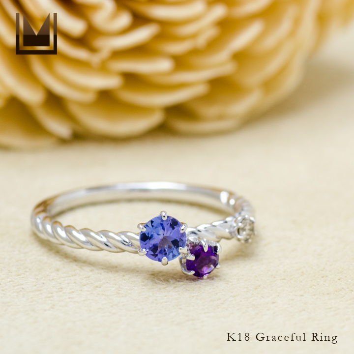 umu -アム- FINE JEWELRY STUIDIOK18 グレイスフルカラー ダイヤモンド リング 「galassia」rg1234_1.jpg