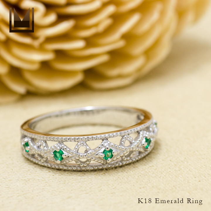 umu -アム- FINE JEWELRY STUIDIOK18 エメラルド リング 「cortile」rg1238_1.jpg