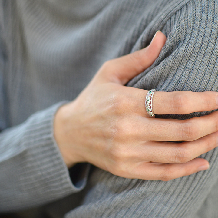 umu -アム- FINE JEWELRY STUIDIOK18 エメラルド リング 「cortile」rg1238_i3.jpg