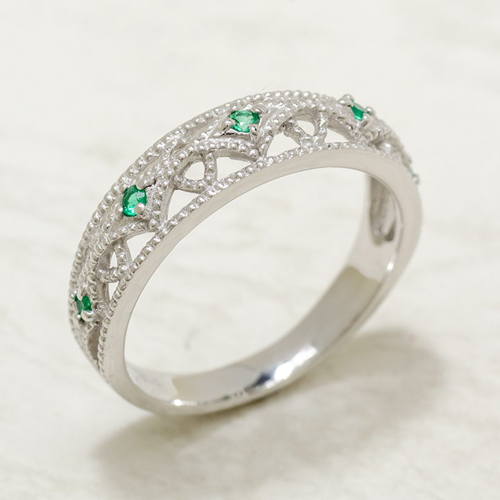 umu -アム- FINE JEWELRY STUIDIOK18 エメラルド リング 「cortile」rg1238_kanban2.jpg
