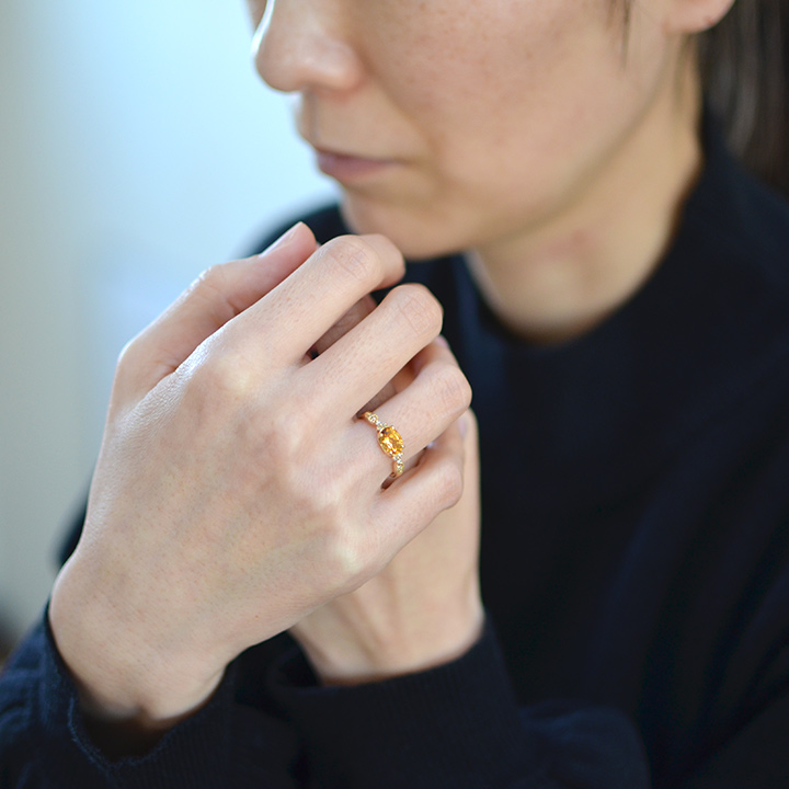 umu -アム- FINE JEWELRY STUIDIOK18 シトリン ダイヤモンド リング 「amanza」rg1244_i2.jpg