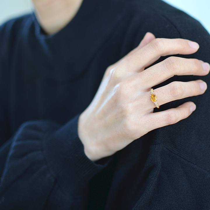 umu -アム- FINE JEWELRY STUIDIOK18 シトリン ダイヤモンド リング 「amanza」rg1244_i3.jpg