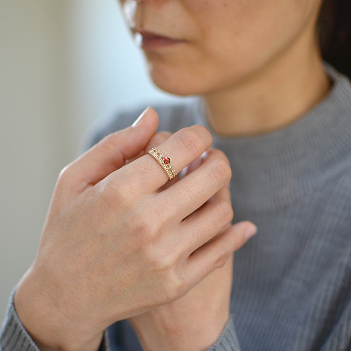 umu -アム- FINE JEWELRY STUIDIOK10 ガーネット ダイヤモンド リング 「diva」rg1248_i2.jpg