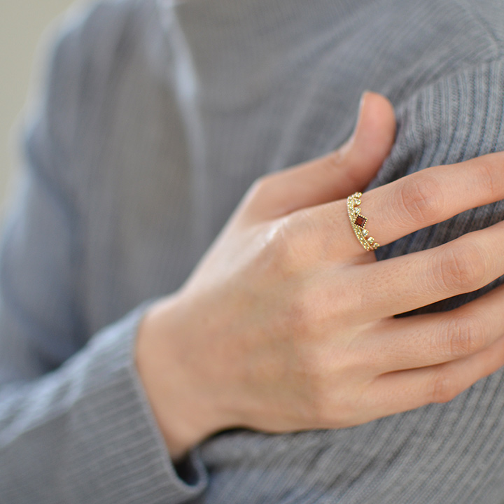 umu -アム- FINE JEWELRY STUIDIOK10 ガーネット ダイヤモンド リング 「diva」rg1248_i3.jpg