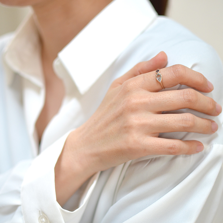 umu -アム- FINE JEWELRY STUIDIOK18 アクアマリン アイオライト リング 「pianto」rg1261_i3.jpg