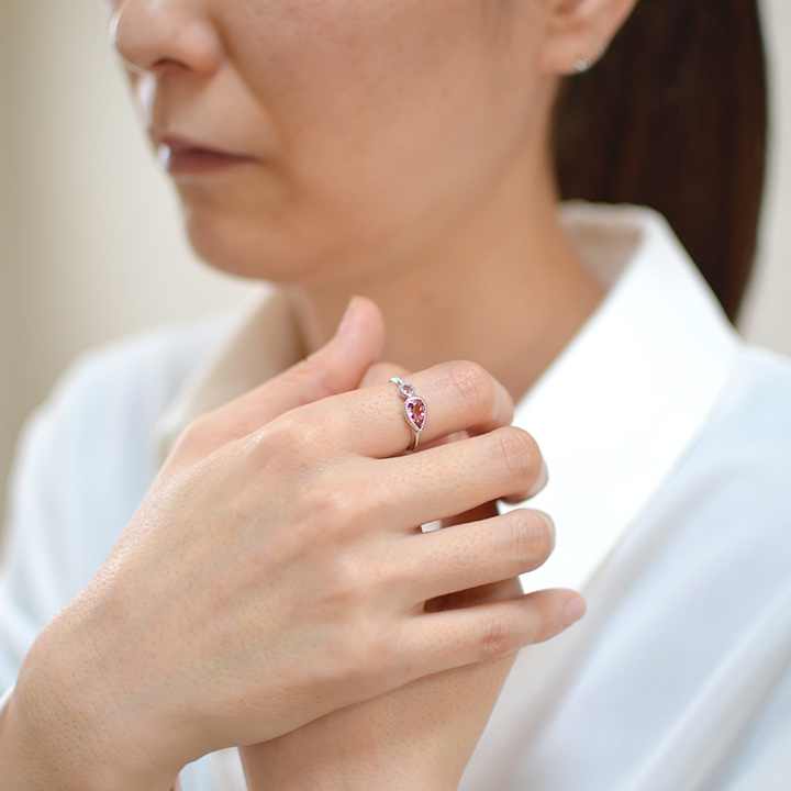 umu -アム- FINE JEWELRY STUIDIOK18 ピンクトルマリン モルガナイト リング 「pianto」rg1262_i2.jpg