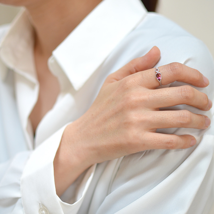 umu -アム- FINE JEWELRY STUIDIOK18 ピンクトルマリン モルガナイト リング 「pianto」rg1262_i3.jpg