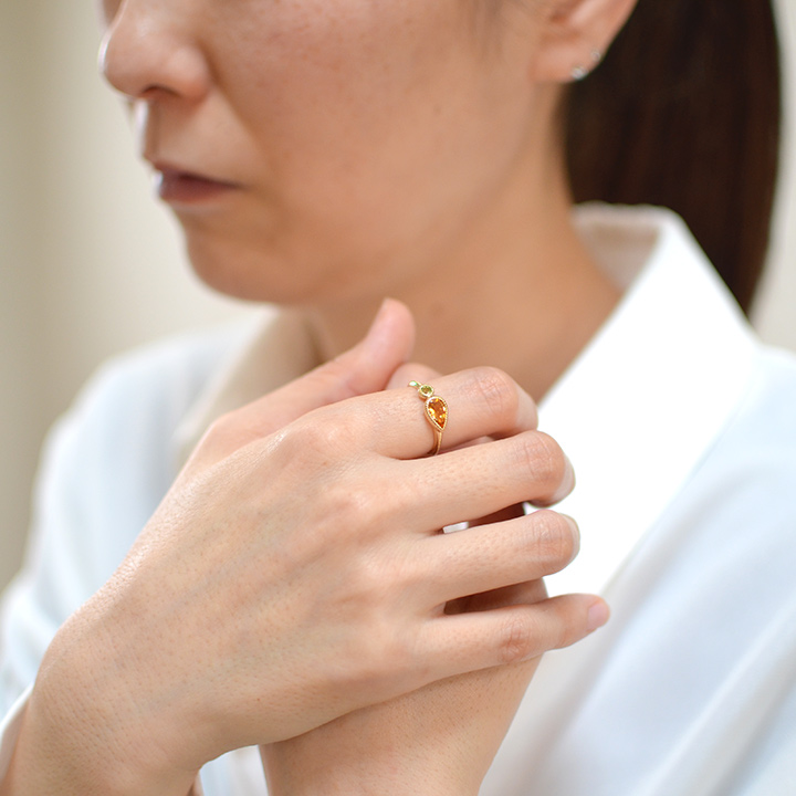 umu -アム- FINE JEWELRY STUIDIOK18 シトリン ペリドット リング 「pianto」rg1263_i2.jpg