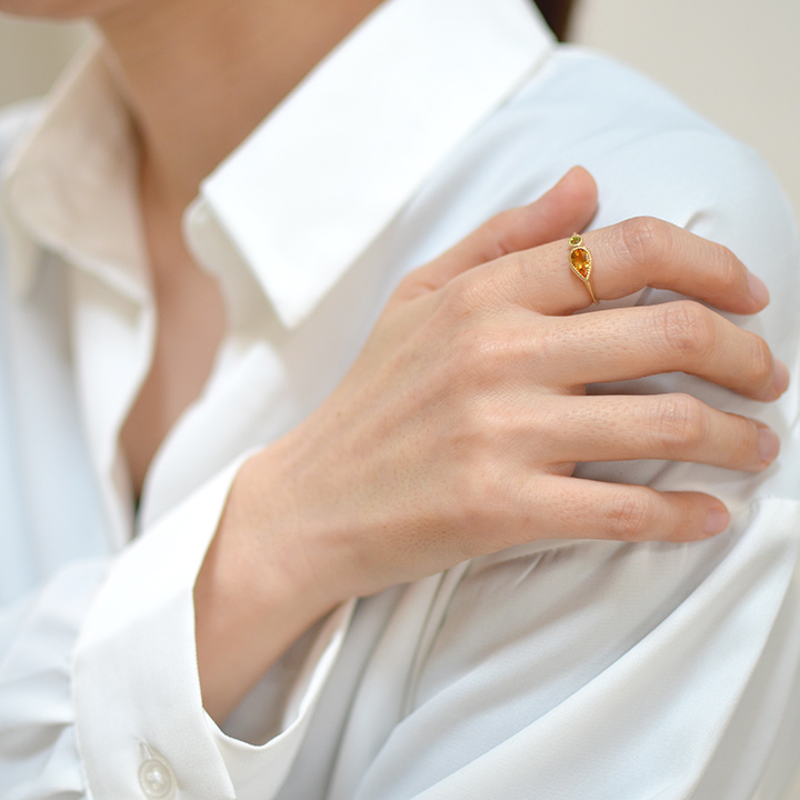 umu -アム- FINE JEWELRY STUIDIOK18 シトリン ペリドット リング 「pianto」rg1263_i3.jpg