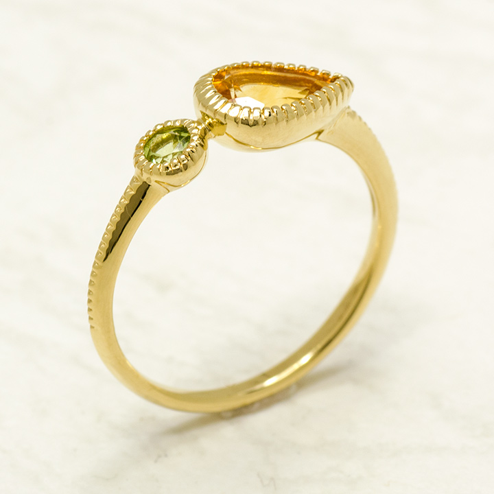 umu -アム- FINE JEWELRY STUIDIOK18 シトリン ペリドット リング 「pianto」rg1263_kanban2.jpg