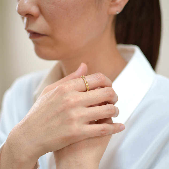umu -アム- FINE JEWELRY STUIDIOK18 グロッシュラーライトガーネット フルエタニティリングrg1265_i2.jpg