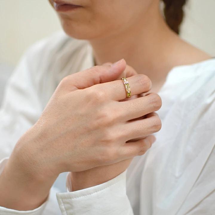 umu -アム- FINE JEWELRY STUIDIOペリドット ダイヤモンド オクタゴン リング 「lucente」rg1279_i2.jpg