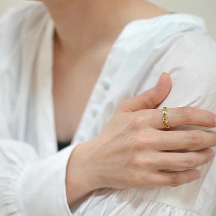 umu -アム- FINE JEWELRY STUIDIOペリドット ダイヤモンド オクタゴン リング 「lucente」rg1279_i3.jpg