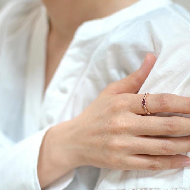 umu -アム- FINE JEWELRY STUIDIOK10 マーキス ロードライトガーネット ダイヤモンド リングrg1283_i3.jpg