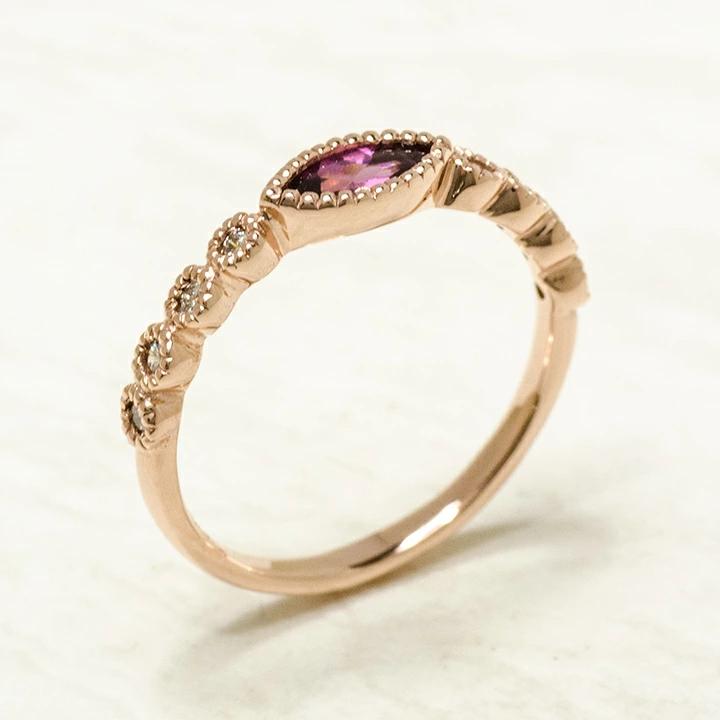 umu -アム- FINE JEWELRY STUIDIOK10 マーキス ロードライトガーネット ダイヤモンド リングrg1283_kanban2.jpg