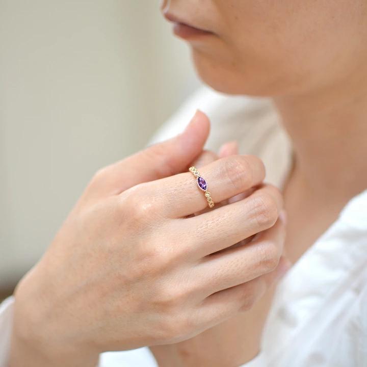 umu -アム- FINE JEWELRY STUIDIOK10 マーキス アメシスト ダイヤモンド リングrg1284_i2.jpg