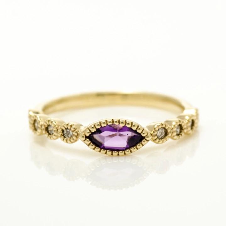 umu -アム- FINE JEWELRY STUIDIOK10 マーキス アメシスト ダイヤモンド リングrg1284_m.jpg