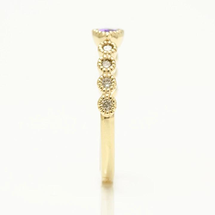 umu -アム- FINE JEWELRY STUIDIOK10 マーキス アメシスト ダイヤモンド リングrg1284_y.jpg