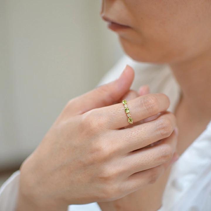 umu -アム- FINE JEWELRY STUIDIOペリドット ダイヤモンド リング 「purezza」rg1287_i2.jpg