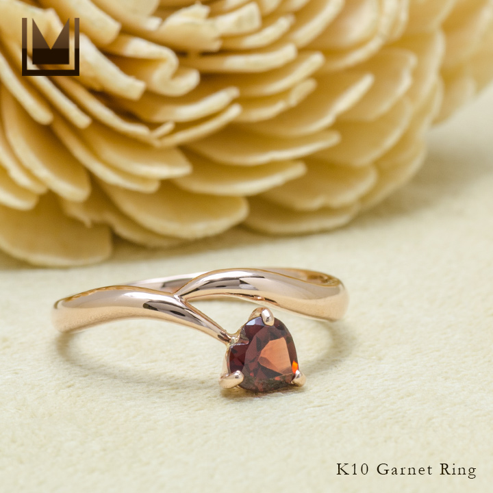 umu -アム- FINE JEWELRY STUIDIOK10 ガーネット ハート リングrg1296_1.jpg