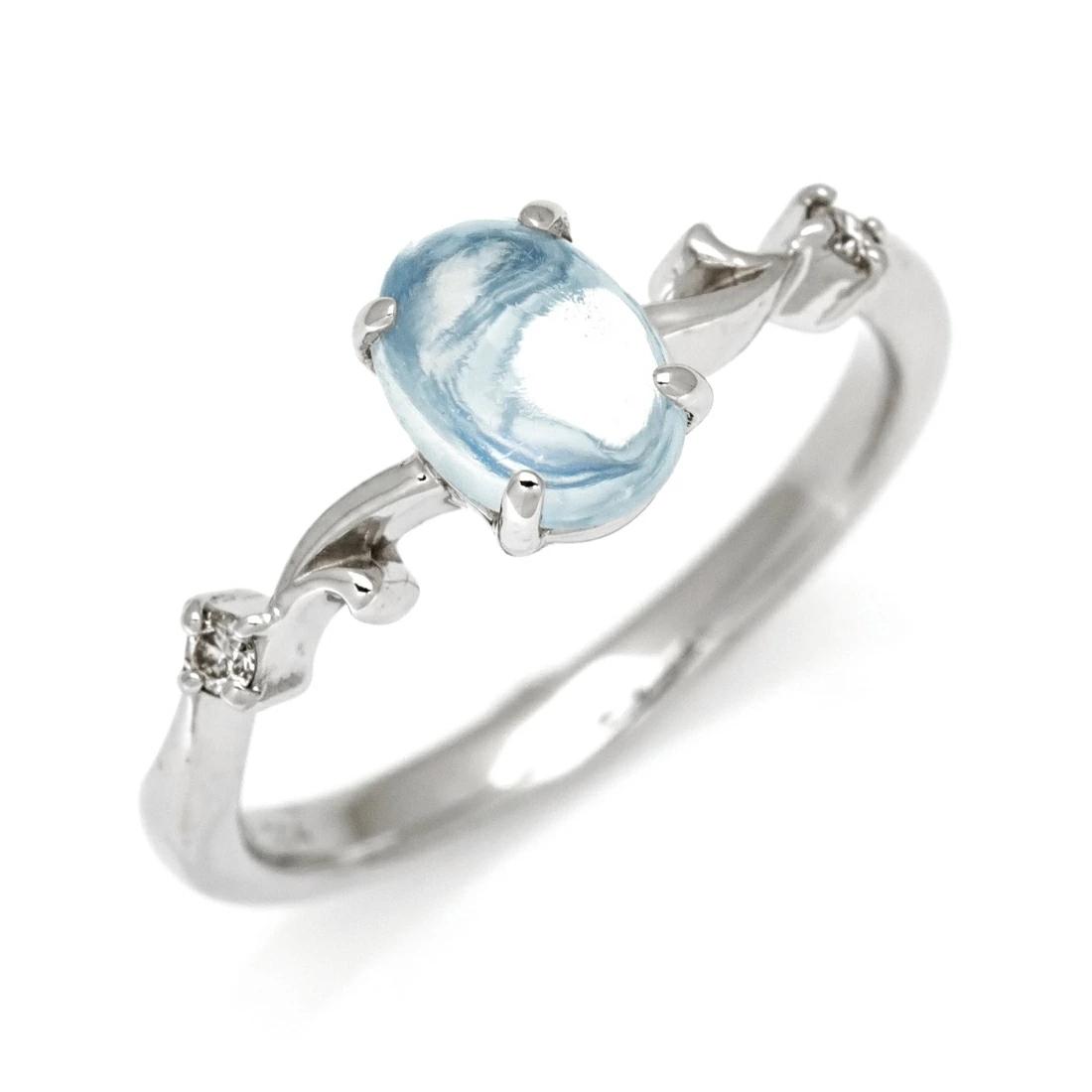 umu -アム- FINE JEWELRY STUIDIOカボション ブルームーンストーン ダイヤモンド リングrg1314.jpg