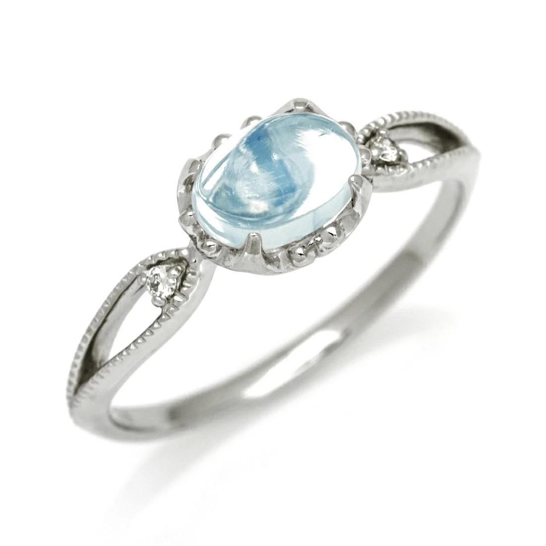 umu -アム- FINE JEWELRY STUIDIOカボション ブルームーンストーン ダイヤモンド リング 「florido」rg1315.jpg