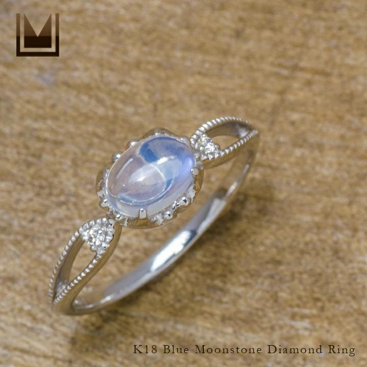 umu -アム- FINE JEWELRY STUIDIOカボション ブルームーンストーン ダイヤモンド リング 「florido」rg1315_1.jpg